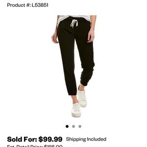 Monrow Black Satin Rayon Elastic Sweatpants size M Brand New with tag